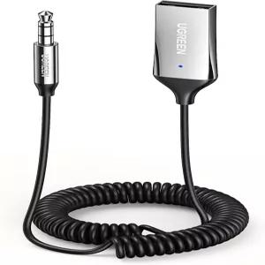 UGREEN Aux to Bluetooth 6.0 어댑터 3.5mm 블루투스 수신기 자동차 USB 잭 키트 핸즈프리 통화를 위한