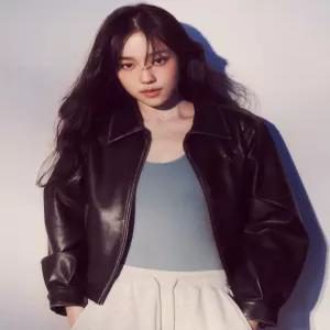 리 우먼 신세틱 레더 블루종 블랙 4341032
