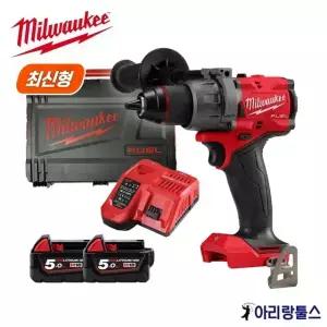 밀워키 최신형 M18 FPD3-502X M18 FUEL 해머드릴 드라이버(GEN4) 5.0Ah 배터리 2팩 충전기 케이스포함