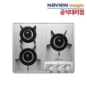 나비엔매직 빌트인 가스레인지 3구 GRB-4103 가스렌지 쿡탑 매립형 건전지식 타공560x430