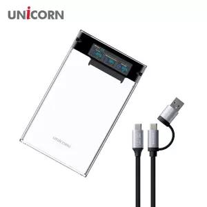 유니콘 스마트컬러LCD 2.5인치 HDD SSD 투명외장하드케이스 USB3.2Gen1 A+C타입젠더 슬라이딩결합 HSD-L40