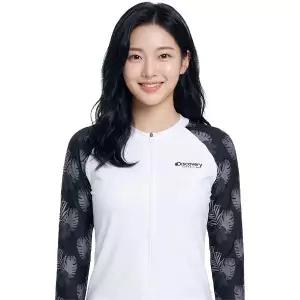 [아웃도어스/디스커버리]디스커버리 여성 루즈핏 풀집업 래쉬가드 DWSW68043-WHL