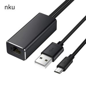 Nku 마이크로 USB-RJ45 100Mbps 이더넷 어댑터  Fire TV 스틱 구글 홈 미니 소형 크롬캐스트 Gen 2 1 울트