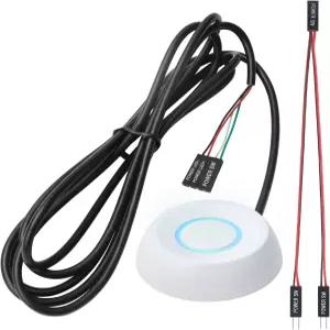 APIELE PC 전원 버튼 데스크탑 컴퓨터 외부 켜기 LED 푸시 호스트 마더보드 화이트 라운드 모델용 180만