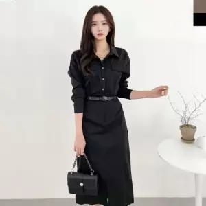 친절한탄씨 셔츠원피스 롱원피스 벨트원피스 하객룩 외출복 원피스 하객룩 셔츠롱원피스 셔츠원피스