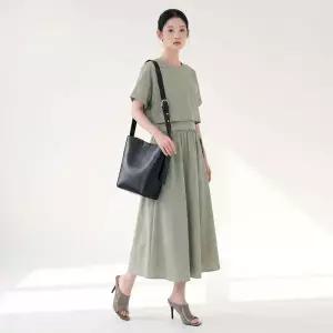 LAP 허리 밴딩 투인원 원피스 AS2WO590 102737