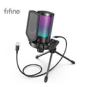FIFINE Ampligame USB 마이크 게임 스트리밍용 팝 필터 쇼크 마운트 및 컨트롤 PC/MAC -A6V 용 콘덴서