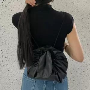 [룽스_66]보자기파우치 화장품 복조리 파우치 블랙