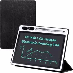 PU 보호 커버가 있는 10인치 LCD 필기 태블릿 전자 노트 홈 비즈니스 오피스 지워지는 드로잉 패드 선물