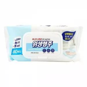 캡형 위생행주 물티슈 80매 무.자극 무세제