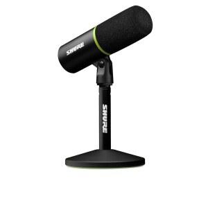 슈어 MV6 게이밍 마이크, 비디오 게임 및 스트리밍용 다이내믹 USB PC 마이크 - 데스크톱 스탠드, 배경 소음 제거, 탭 투 뮤트 실시간 헤드폰 모니터링을 위한 3.5mm 출력