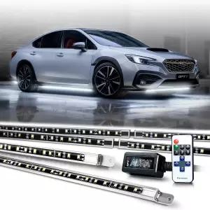 원격 제어 기능이 있는 OPT7 아우라 알루미늄 화이트 언더글로우 조명 12V 슈퍼 브라이트 LED 라이트 바