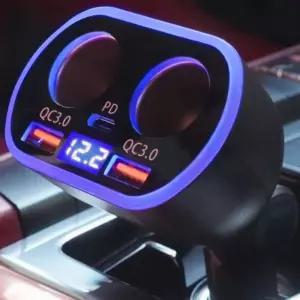 USB C타입 QC3.0 차량용 멀티 시거잭 5구 고속 충전 어댑터 포트