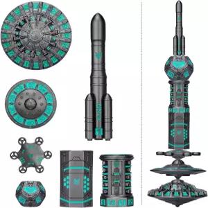던전 앤 드래곤 테이블탑 게이밍 로켓과 UFO 디자인을 위한 독특한 파이오니어 주사위 아연 합금 금속 세트