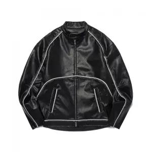 WKNDRS WASHED LEATHER JK BLACK