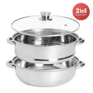 스테인레이스 인덕션 2단찜기 전골냄비 28cm 찜기채반 스텐찜통 찜솥 선물세트
