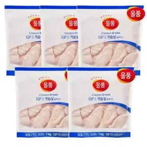 [셀러허브]올품 IQF 닭가슴살 슬라이스 5kg (1kg x 5봉) (S12496290)