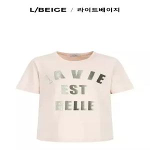 [더아이잗]코튼 벨벳 레터링 티셔츠 IP3MOTS741_CC
