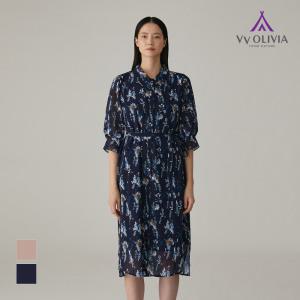 비비올리비아 [VVOLIVIA] 풀오픈 셔츠형 패턴 원피스_VVCOAXM4171