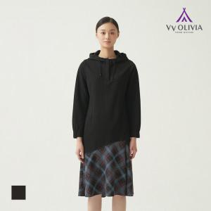 비비올리비아 [VVOLIVIA] 체크배색 후드 원피스_VVCOAYS2151