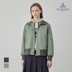비비올리비아 [VVOLIVIA] 맞주름 포인트 봄버 점퍼_VVBKA5S1391