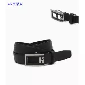 [헤지스][26FW]블랙 버클 H장식 소가죽 자동벨트 HJBE6F775BK