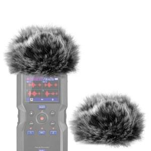 Zoom H4 에센셜 핸디 레코더, 마이크 데드캣 윈드 커버 머프, 플러프 윈드실드, 휴대용 디지털 레코더와 호환되는 크리에이터용 퍼리 윈드스크린 (그레이/2팩)