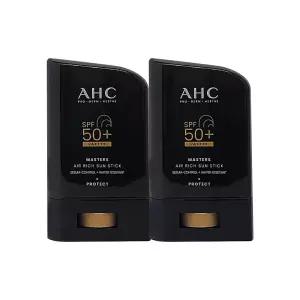 AHC 마스터즈 에어 리치 선스틱 22g(SPF50+) 백탁방지 레포츠용 2개 S1