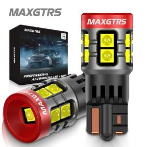 MAXGTRS 2x T10 LED 캔버스 W5W 램프 168 194 2824 전구 6000K 화이트 자동차 실내등 돔 트렁크 독서등 12V