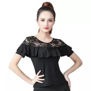 라인댄스상의 티셔츠 여성 라인댄스치마 댄스 스포츠 여자