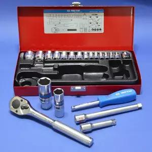 킹토니 소켓렌치셋트 21pcs 5522MR 6각 mm규격 9.5mm 6.35mm 핸드소켓세트 복수알세트 0522559