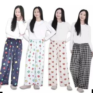 추리닝 여성 수면 울트라 밍크 잠옷바지 밴딩 스판 통바지 와이드 홈웨어 곰돌이 집앞룩 포근 데일리