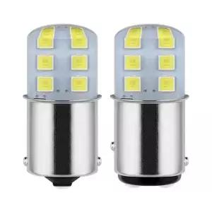 2/10 PCS BA15S 1156 P21/5W BAY15D 1157 LED 전구 12V 12SMD 7500K 흰색 자동차 신호등 테일 백업 역방향