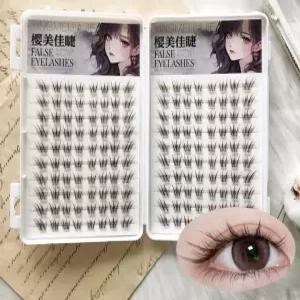 언더 가닥속눈썹 160pcs 아이돌 연장 부분 노글루속눈썹 일회용 대용량 속눈썹 인조