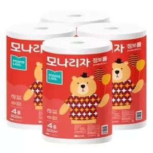 화장실휴지 모나리자 녹스 점보롤 화장지 2겹 4롤 300m 4팩