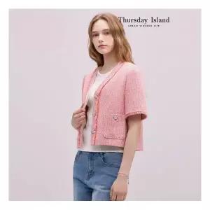 써스데이아일랜드 Thursday Island 트위드 브이넥 크롭 자켓T244MJK234W 512936