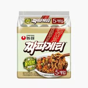 [NS홈쇼핑]농심 올리브 짜파게티(멀티팩140g 5개입)8봉지 총40봉 1박스[36027581]