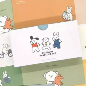 패드편지지 96매 핑크풋 편지지묶음 대용량편지지 가로봉투 세트 편선지 감성문구 꼬망 패드편선지 편지