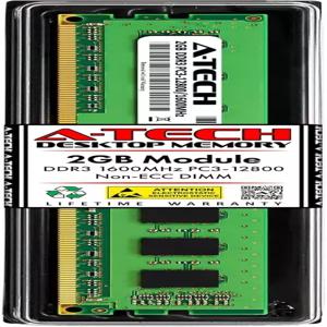 A-Tech 2GB DDR3 1600MHz PC3-12800 CL11 240핀 비ECC 데스크탑 RAM 메모리 모듈