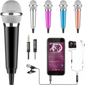 우트립 미니 마이크 3.5mm 잭 음성 노래 노래방 브이로그 팟캐스트용 작은 ASMR 휴대폰 태블릿