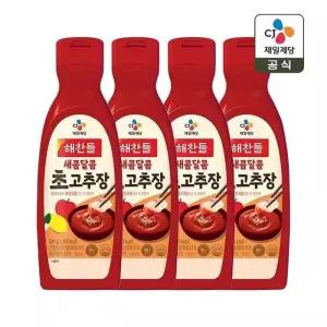 해찬들 새콤달콤 초고추장 500g(튜브형) x4개