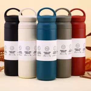 [CU] 손잡이 스텐 텀블러 350ml 500ml 진공 미니 물병 스테인레스 보냉 보온병 판촉물 사은품 각인 인쇄