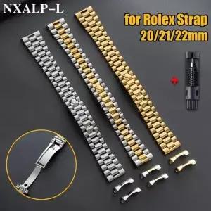 Curved End Watchband for Rolex DAYTONA YachtMaster Bracelet 20 21 22 Luxury Stainless Steel Strap
