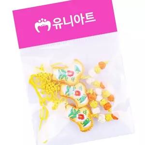 IKWCD22ED 노랑 버선 고리 3개입 X10개 한복 만들기 전통 매듭 공예 재료 끈