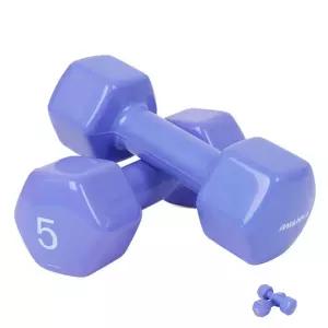 아령거치대 근력운동기구 덤벨 PVC 뷰티 육각덤벨 5kg 2개 세트 블루베리 헬스용품 홈트