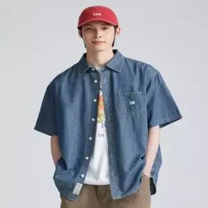 리 로코 포켓 데님 반팔 셔츠 인디고 미듐 LE2602SS03IM
