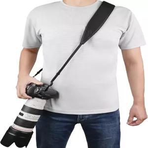 Divvia 2.3 와이드 카메라 스트랩 소니/니콘/캐논/미놀타/파나소닉/SLR/DSLR 패셔너블한 PU 가죽 뉴 블랙