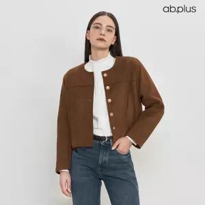[ab.plus] 라운드 골드 버튼 스웨이드 자켓 (LSZ3MJ36A)