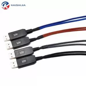 호환 50CM 5V 12V USB-듀얼 3핀4핀 PWM 팬 분배기 전원 어댑터 케이블 전선가리개슬리브 포함