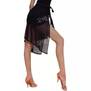 줌바치마 랩스커트 라인댄스복 무대의상 에어로빅 힙스카프 블랙 메쉬 슬림핏 시스루
